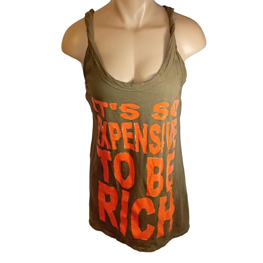 Y2K Designer MARADA It's Expensive To Be Rich Mcbling Paris Hilton‎ Style Tank M